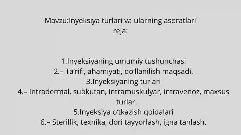 Inyeksiya turlari va ularning asoratlari 2