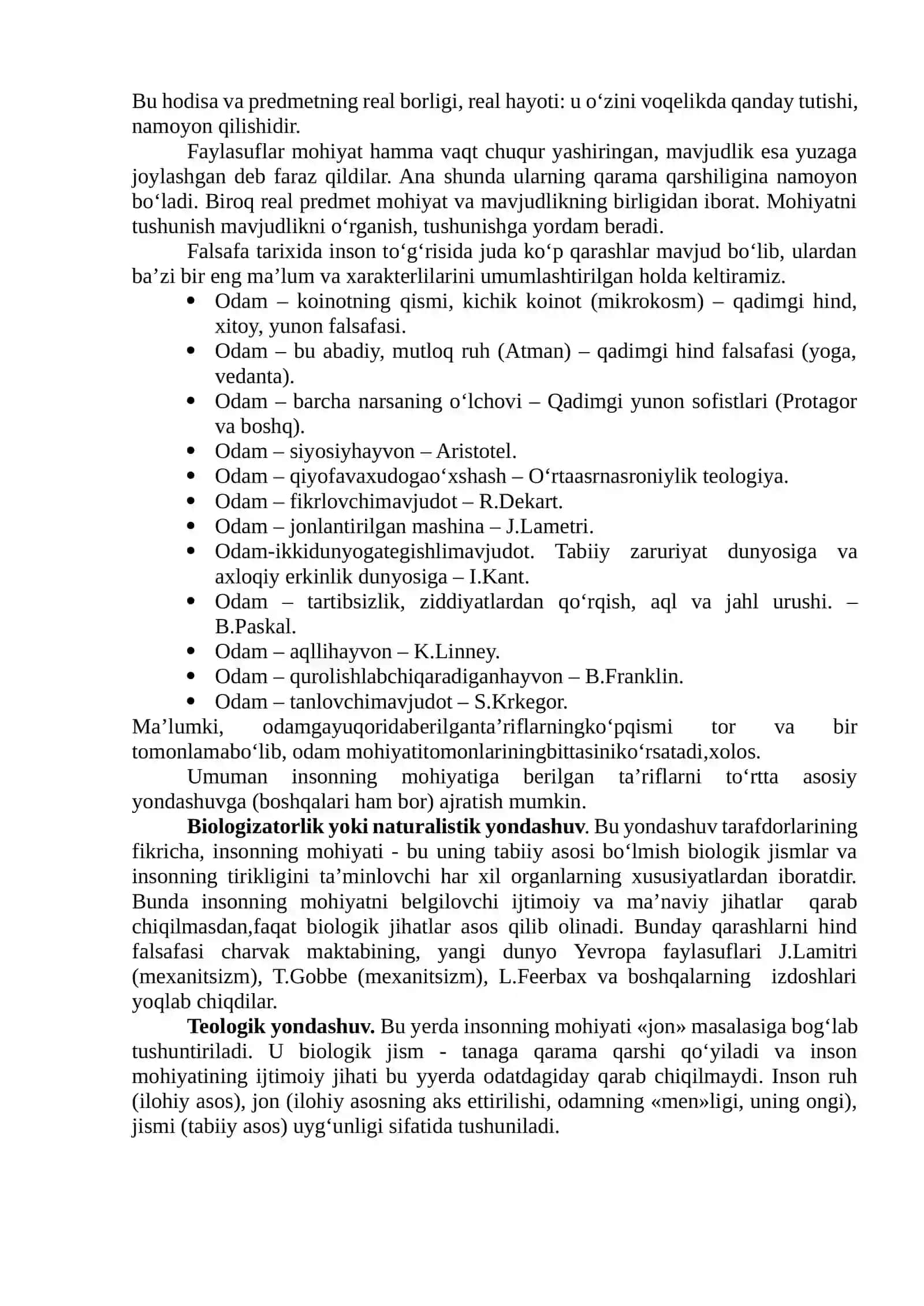 Inson falsafasi (Falsafiy antropologiya) 2