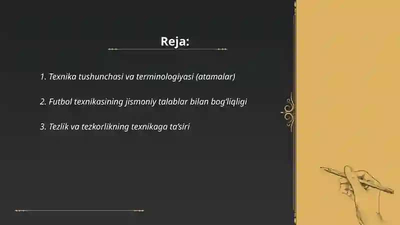 Texnika”ni futbolchining jismoniy va ruhiy sifatlari bilan bog‘liqligi 2