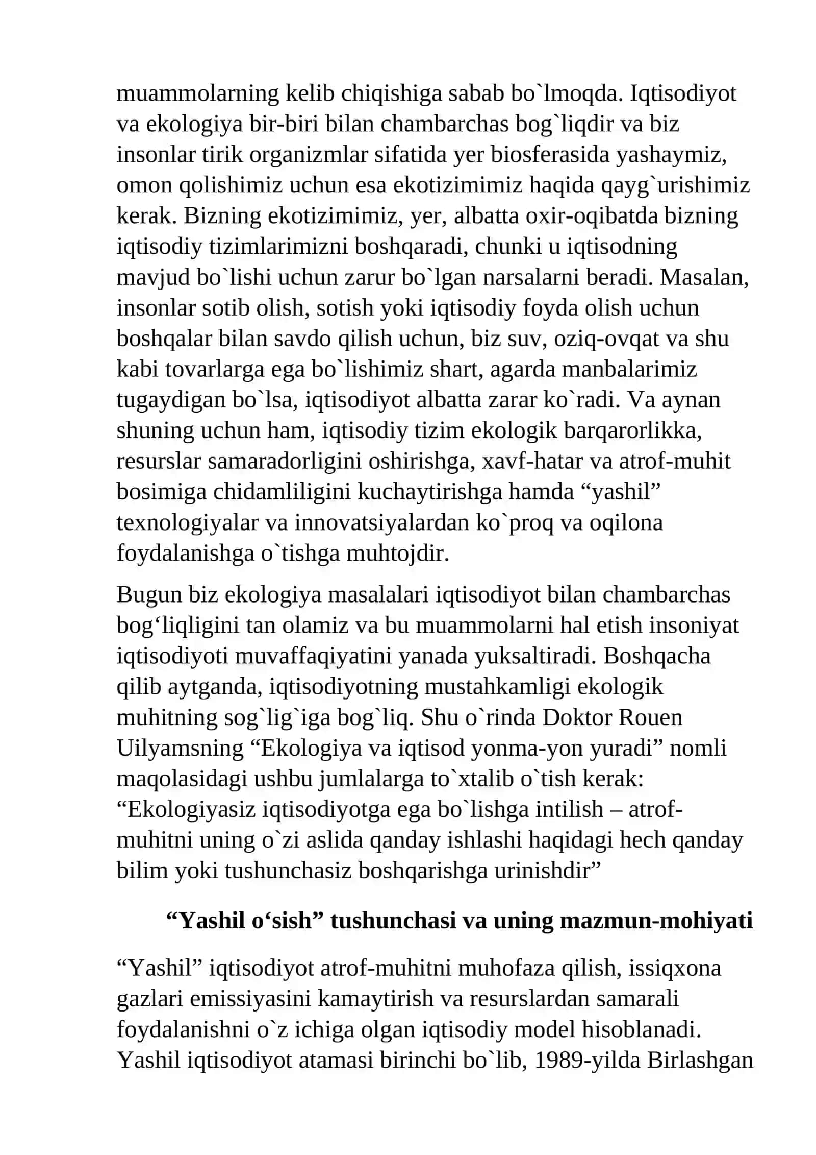 Yevropa ittifoqida “yashil o’sish”ni ta’minlash strategiyasining ustuvor yo’nalishlari 2