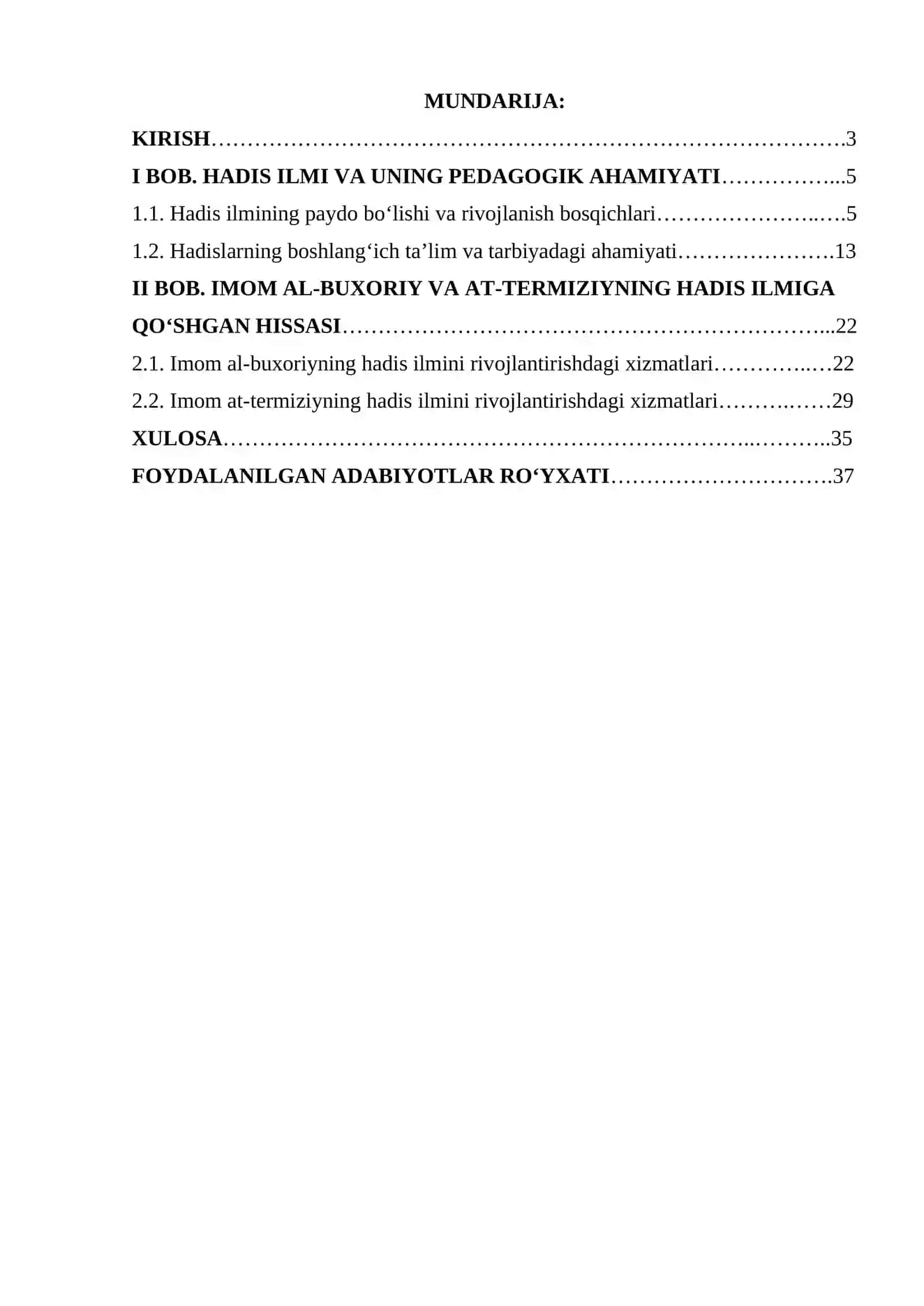 Imom al-Buxoriy va At-Termiziyning hadis ilmini rivojlantirishdagi xizmatlari 2