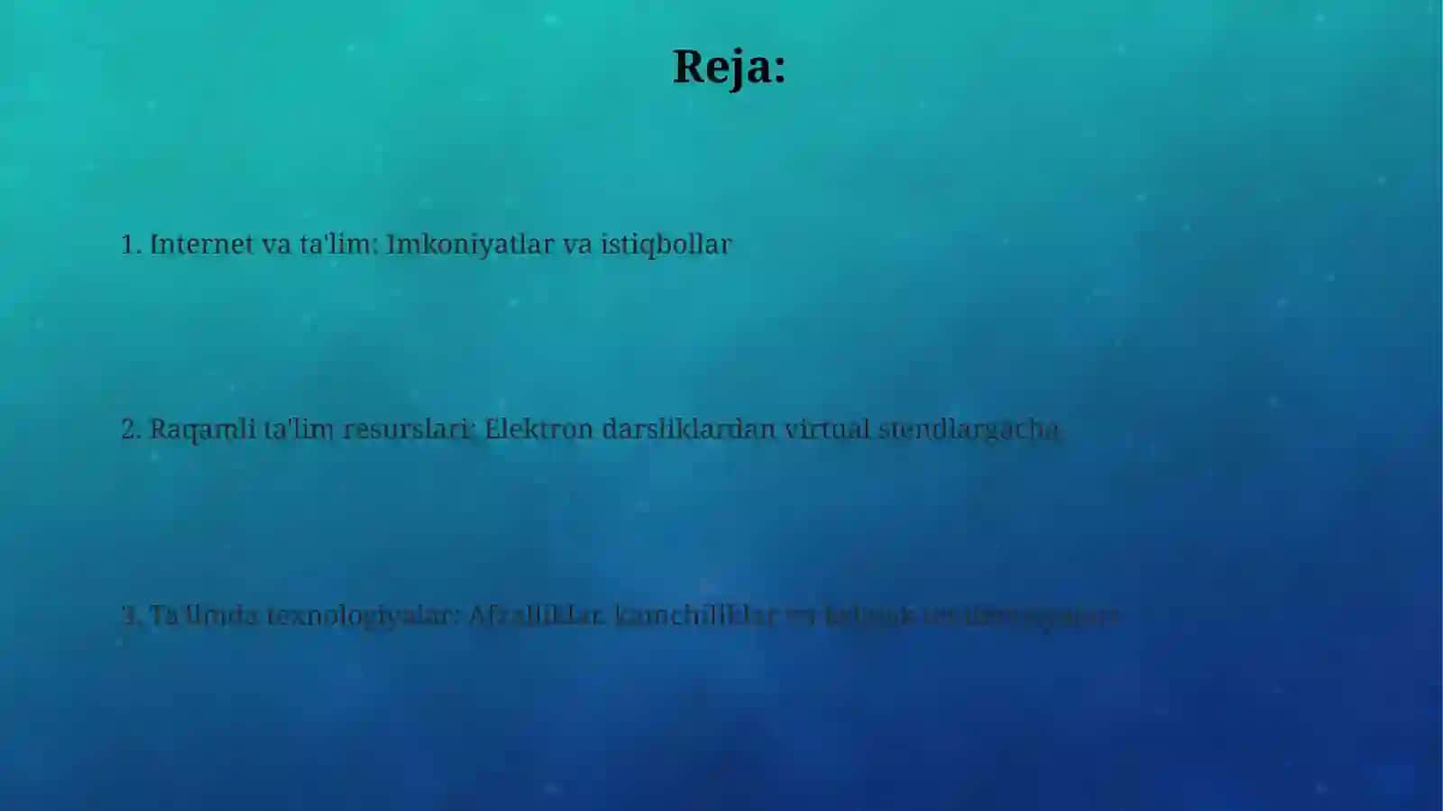 Internet va ta'lim: Imkoniyatlar va istiqbollar 2