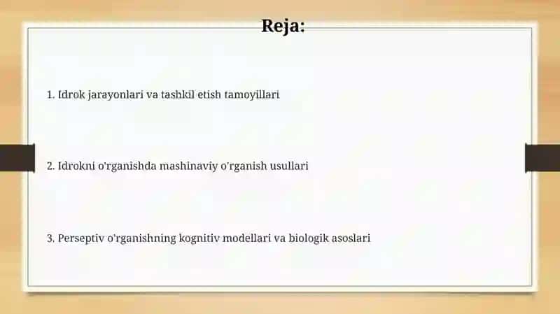 Perseptiv timsollarning tashkil topishi:o'rganish metodlari 2