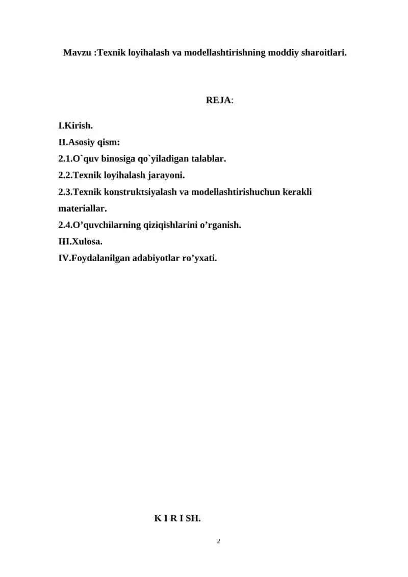 Texnik Ijodkorlik Va Dizayn Kurs Ishi 2