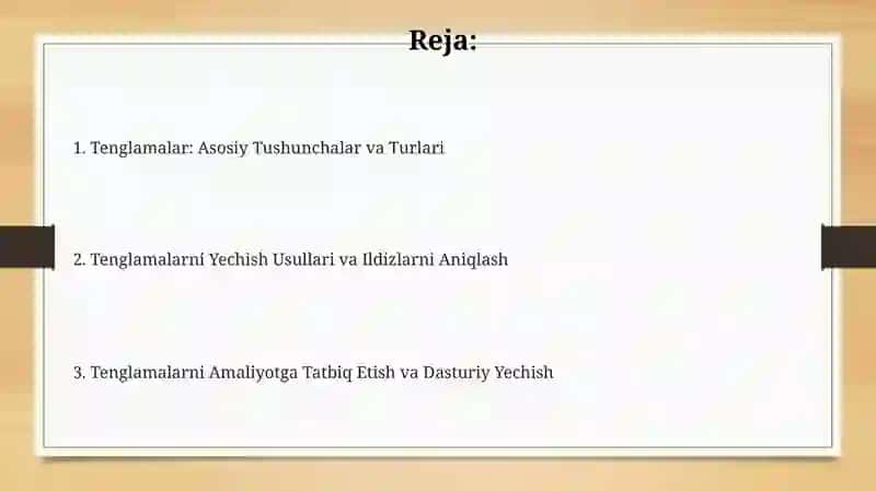 Tenglama va uning ildizi 2