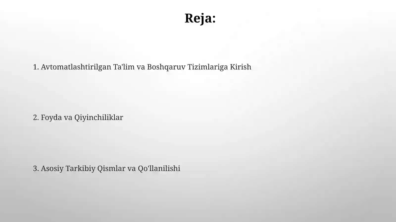 Avtomatlashtirilgan Ta'lim va Boshqaruv Tizimlariga Kirish 2