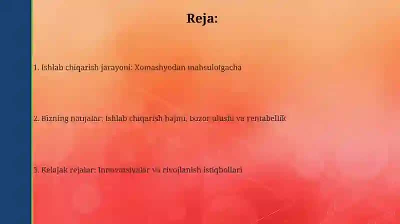 Ishlab chiqarish jarayoni va natijalari 2
