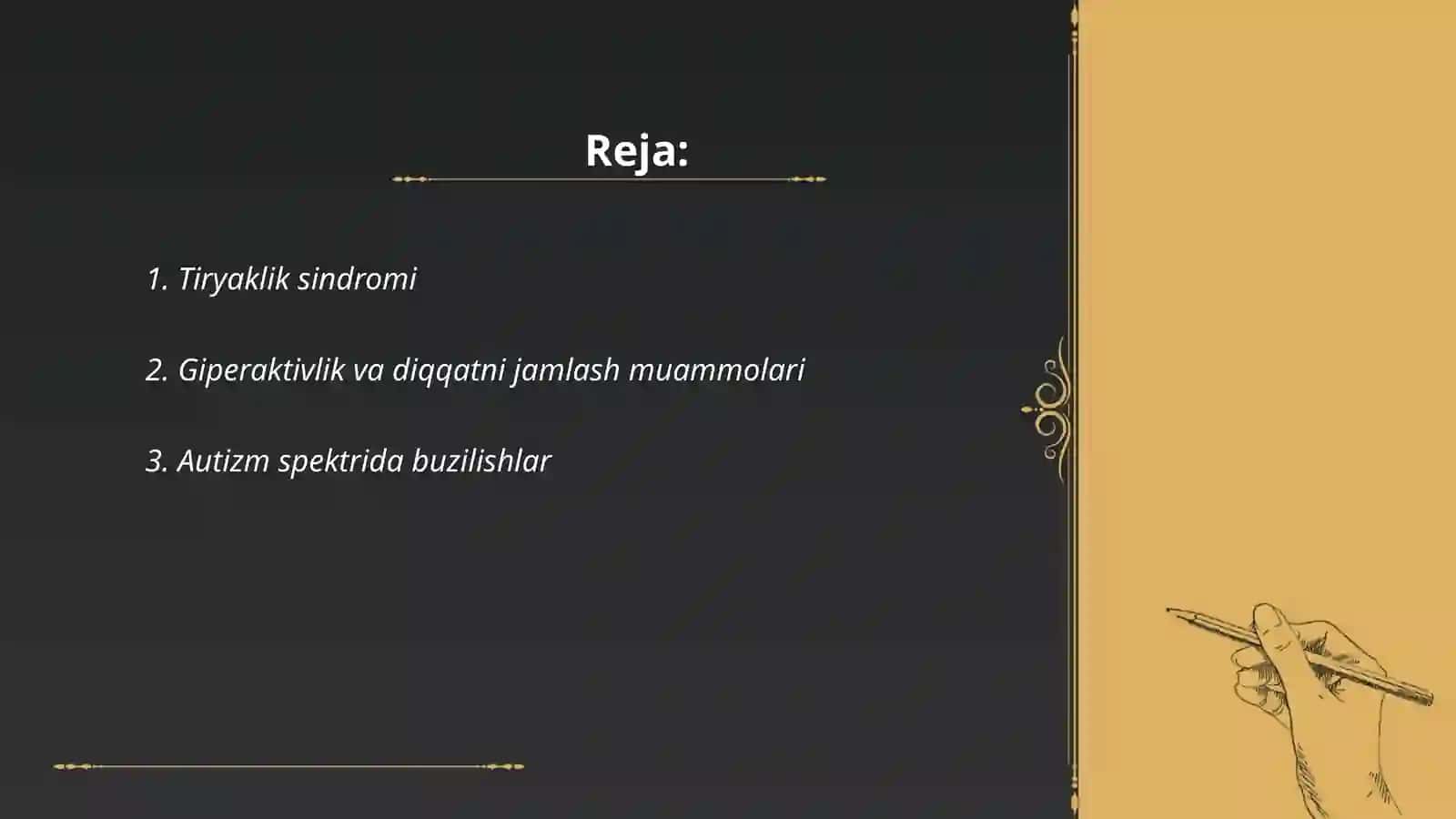 Bolalarda uchraydigan asab sistemasi bilan bog'liq bo'lgan muammolar 2