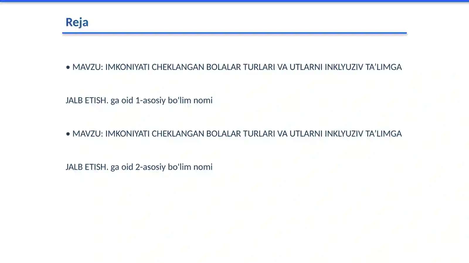IMKONIYATI CHEKLANGAN BOLALAR TURLARI VA UTLARNI INKLYUZIV TA’LIMGA JALB ETISH 2