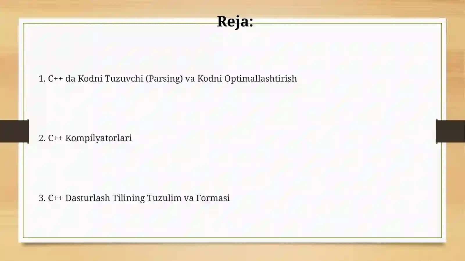 C++ dasturlashtilining tuzilishi va shakli 2