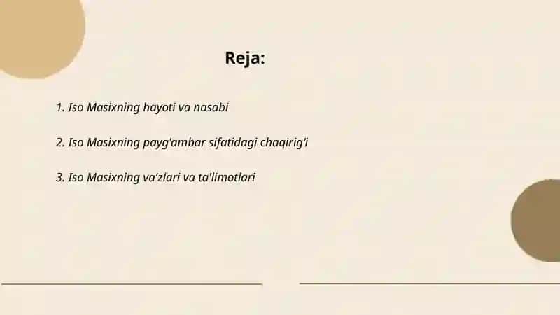 Iso Masixning Hayoti va Nasabi 2