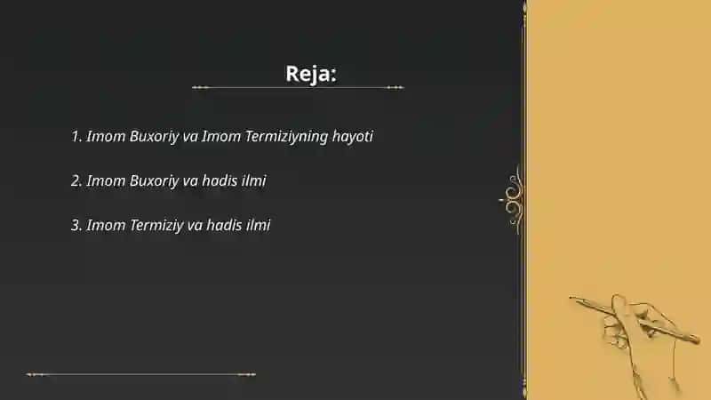 Imom Buxoriy va Imom Termiziyning hadis ilmiga qo'shgan hissalarini qiyosiy tahlili 2