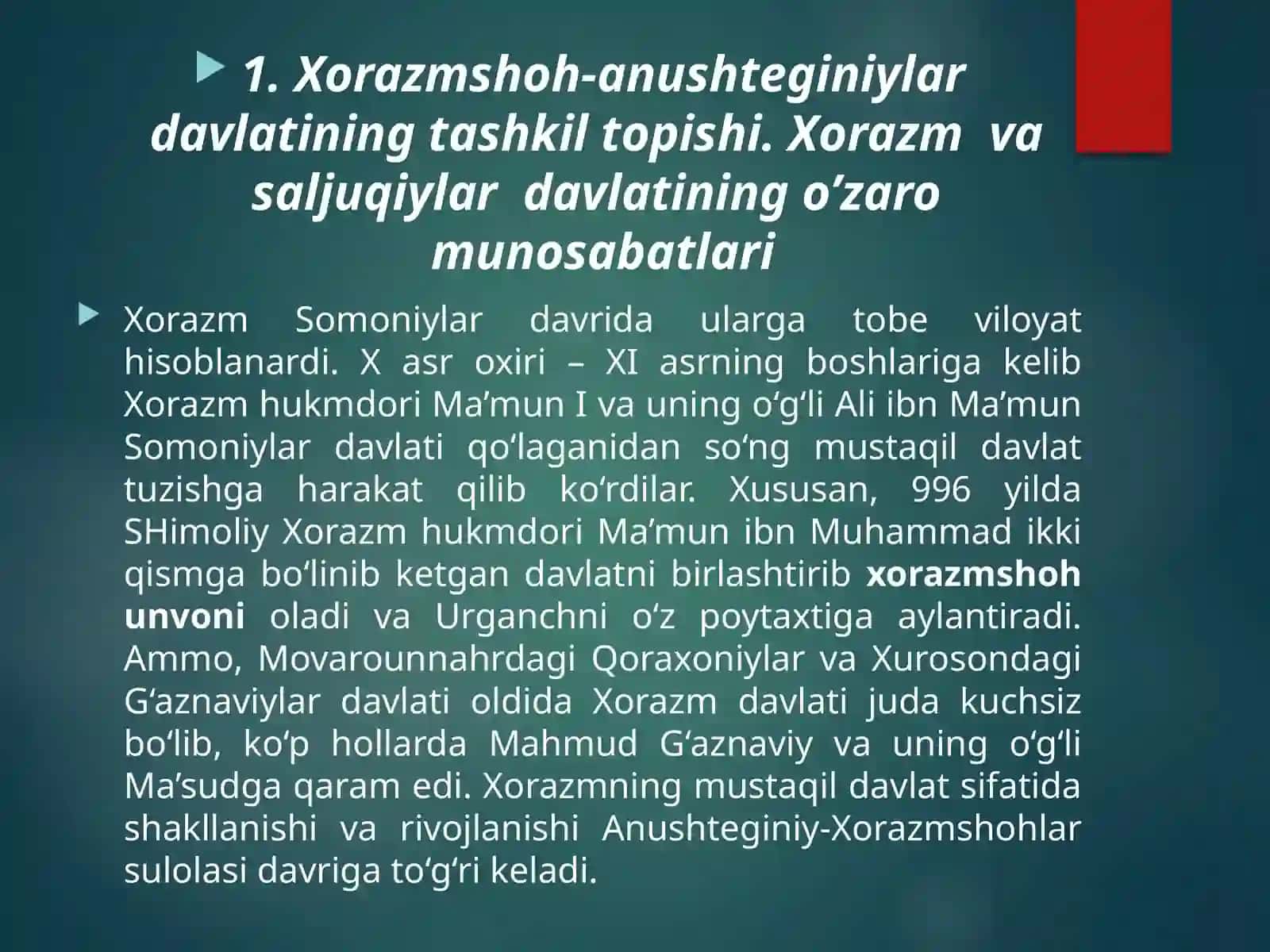 Xorazmshoh-anushteginiylar davlatining ma’muriy tuzilishi, ijtimoiy iqtisodiy hayoti 2