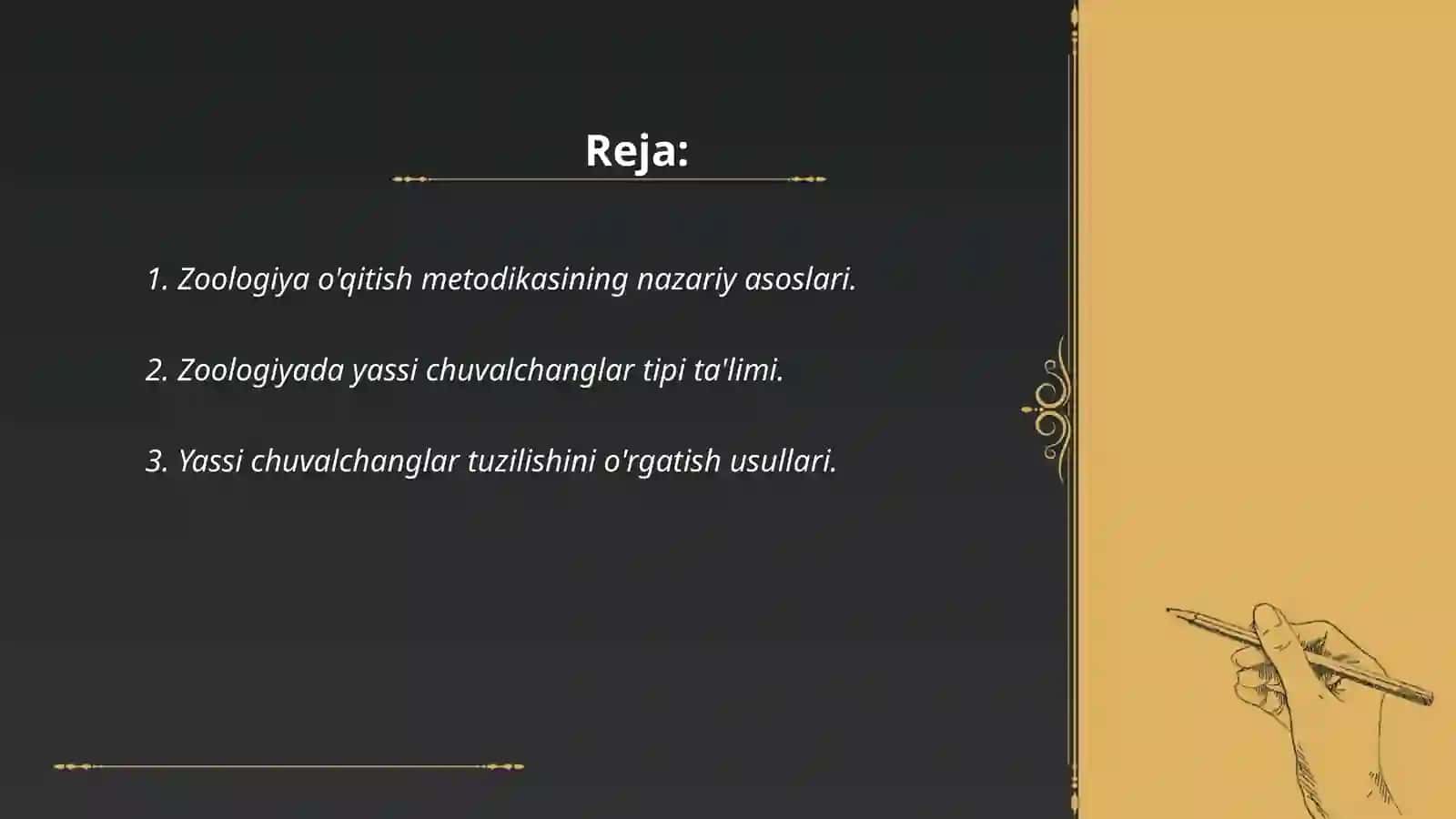 Zoologiya o‘qitish metodikasi xususiy masalalari 2