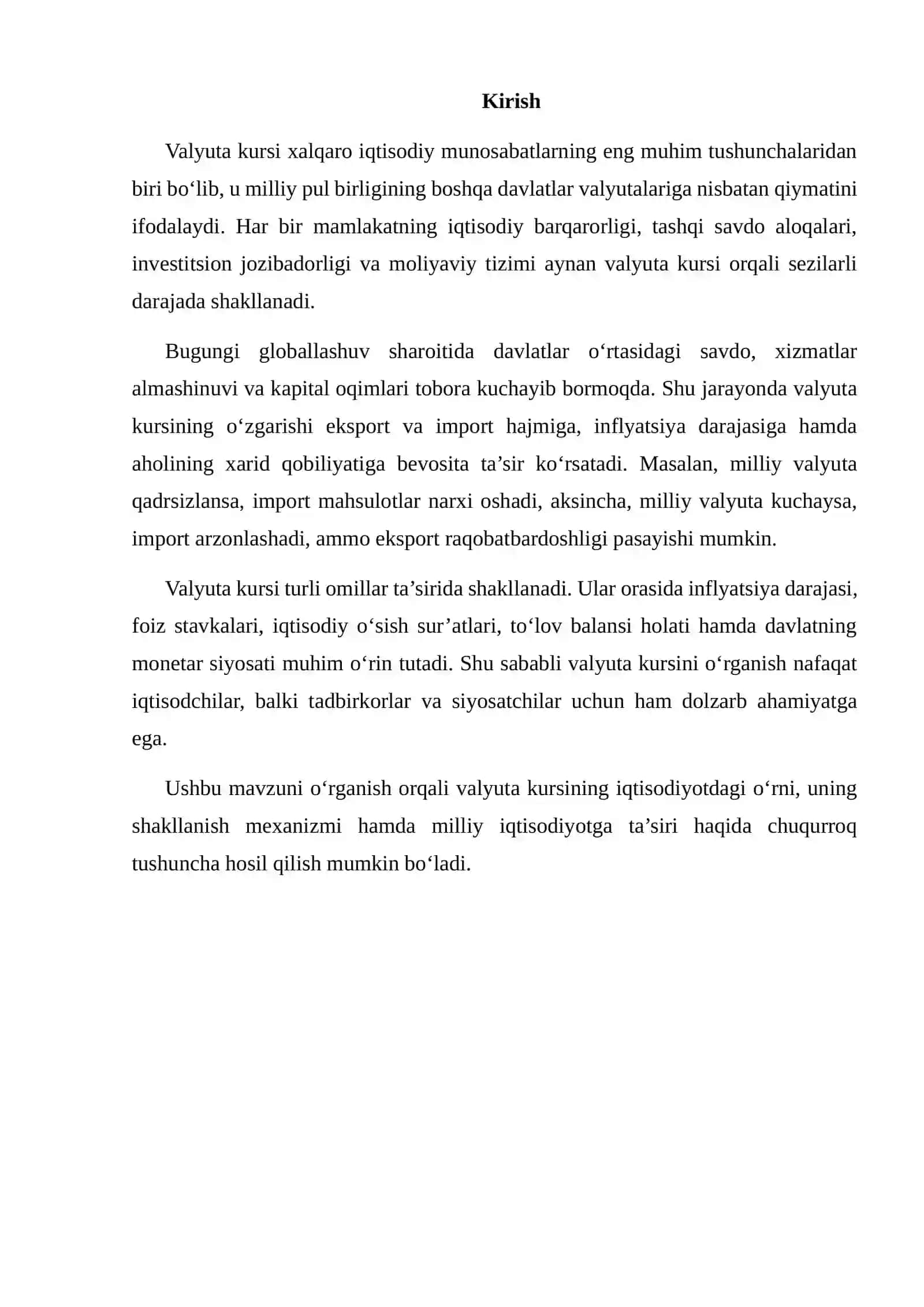 Valyuta kursi - Milliy pulning boshqa valyutalarga nisbati 2