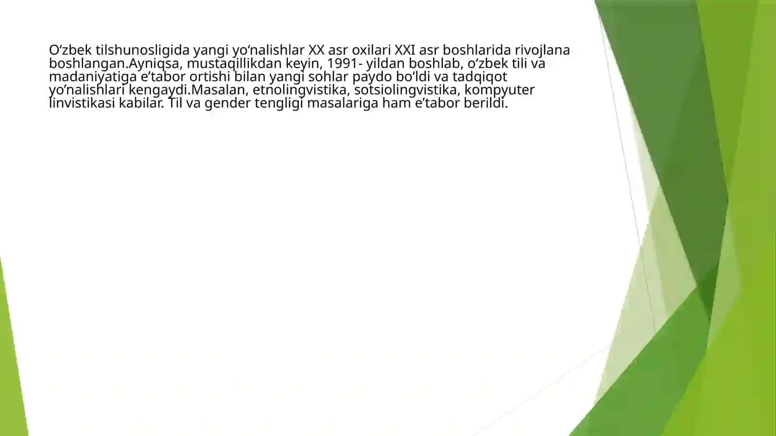 O‘zbek tilshunosligida yangi yo‘nalishlar 2