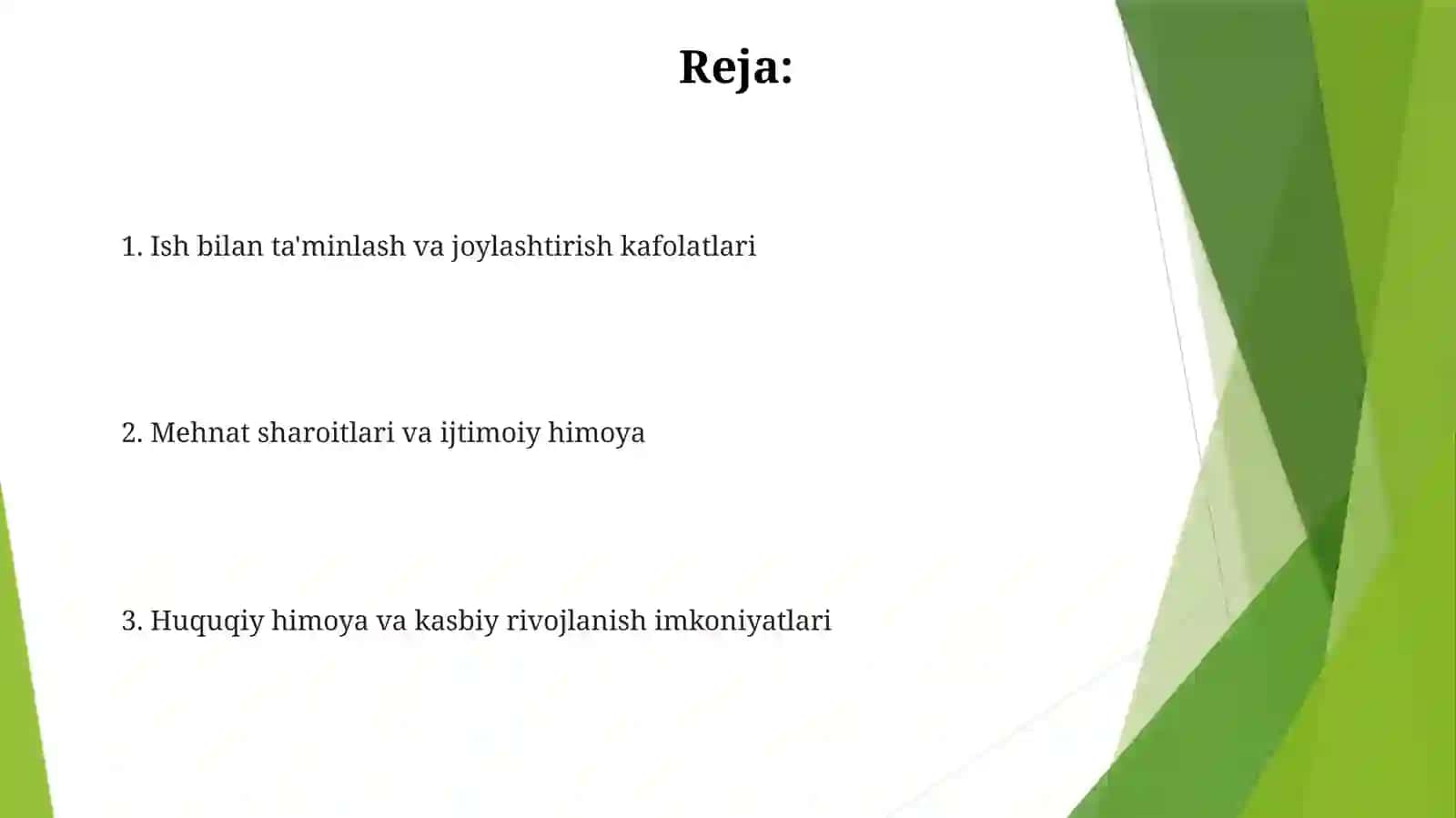 Ish bilan ta'minlash va joylashtirish kafolatlari 2