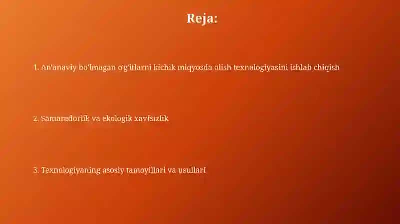 KICHIK TAJRIBADA NOANʼANAVIY OʻGʻIT OLISH TEXNOLOGIYASI 2