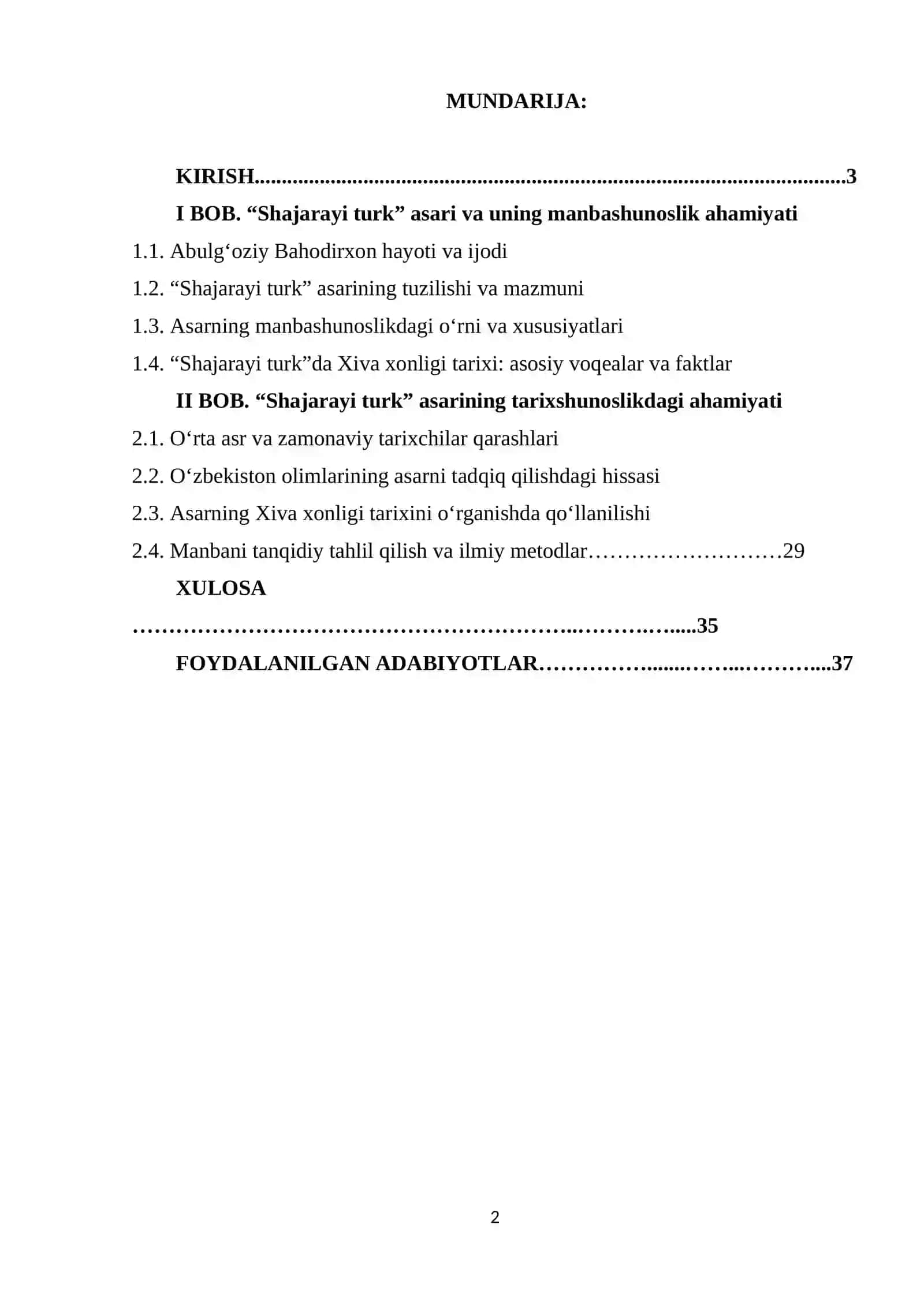 Abulg‘oziy Bahodirxoning ‘‘ Shajarayi turk‘‘ asari Xiva xonligi tarixini o‘rganishda muhim manba 2