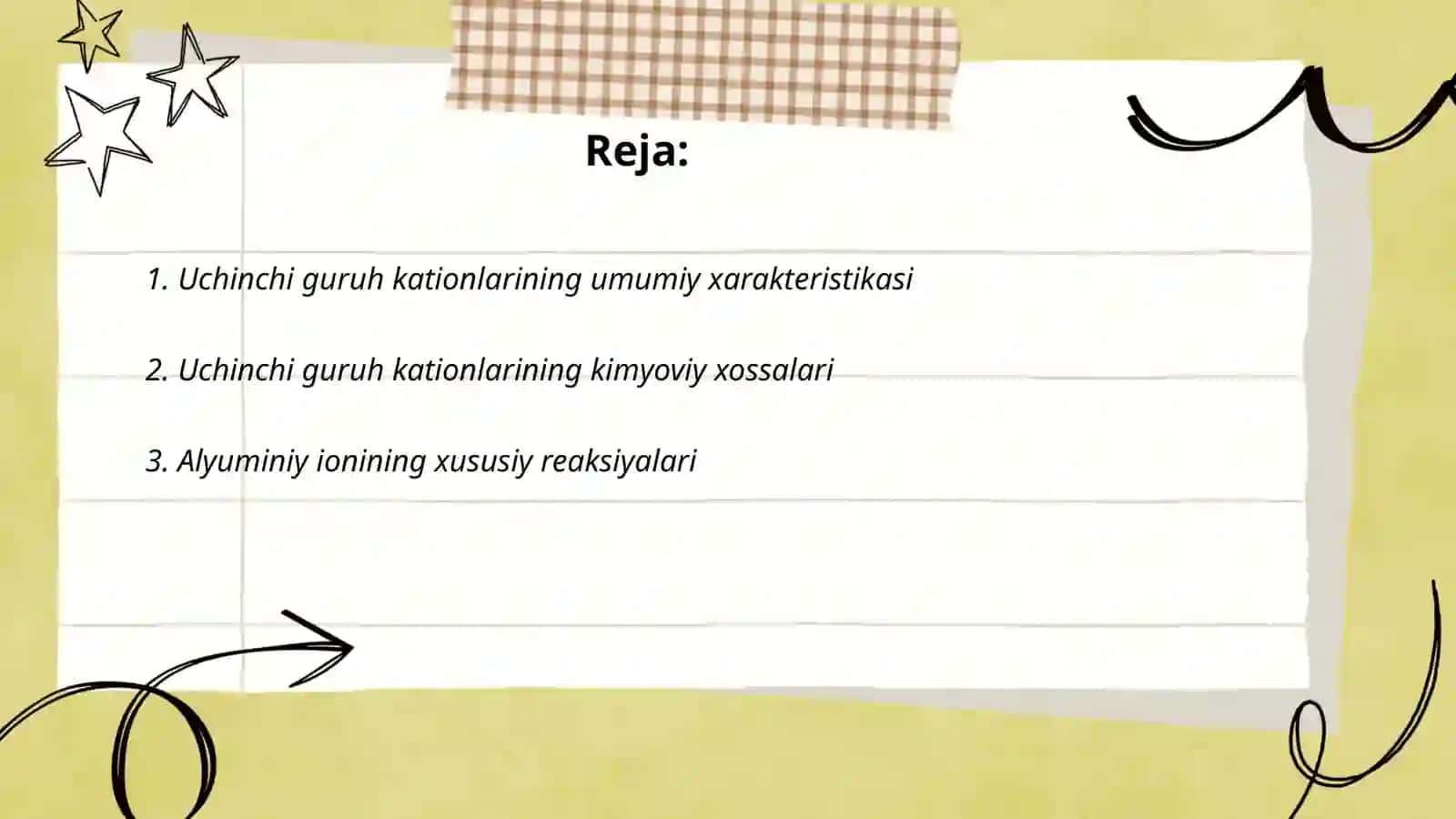 Uchinchi guruh kationlarining xususiy reaksiyalari 2