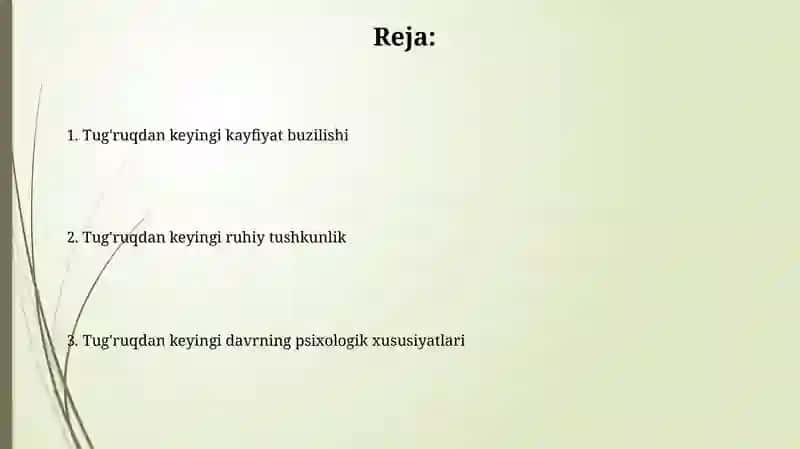 Tug'ruqdan keyingi davrning ruhiy xususiyatlari 2