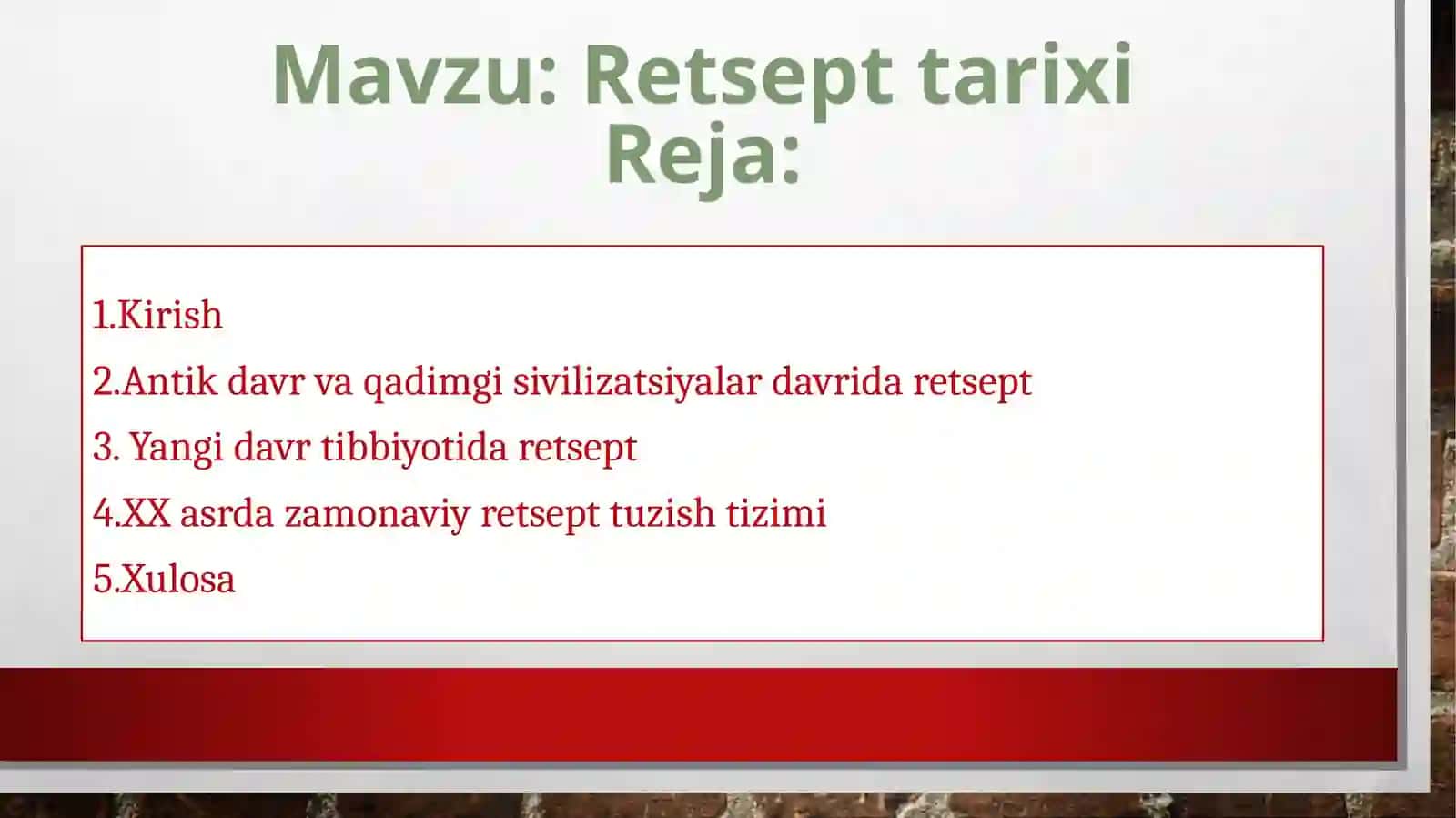 Retsept tarixi 2