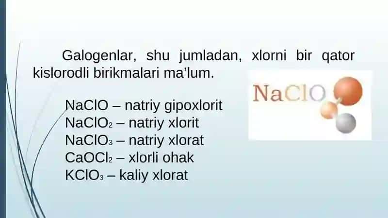 Xloridning kislorodli birikmalari 2
