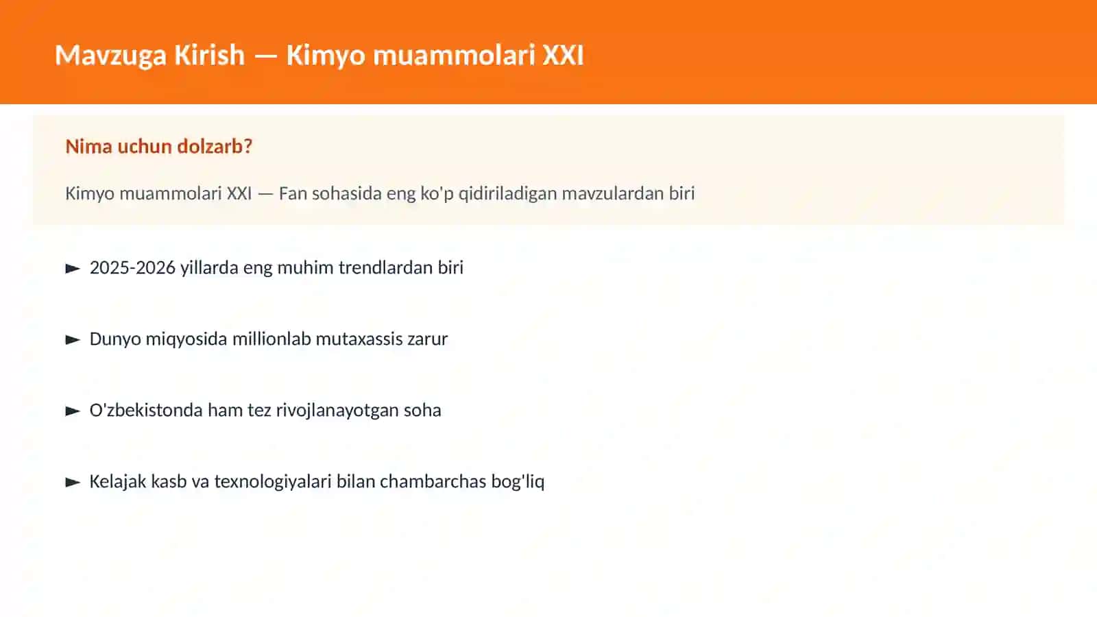 Kimyo muammolari XXI 2