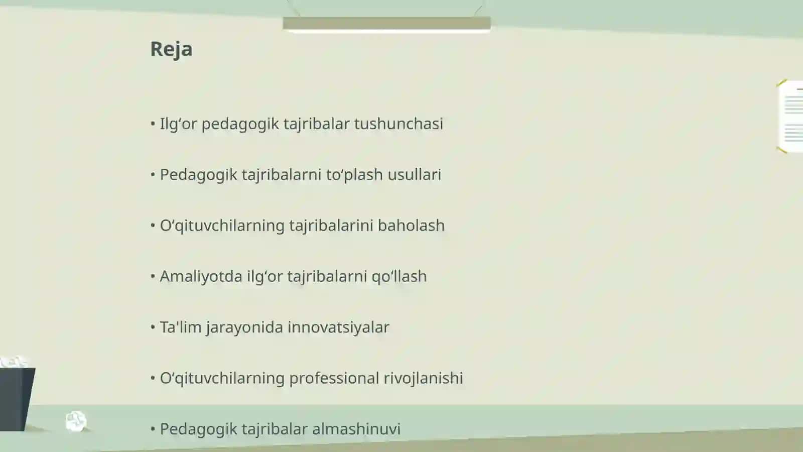 Oʻqituvchilarning ilgʻor pedagogik tajribalarni toʻplash va amaliyotda qoʻllash 2
