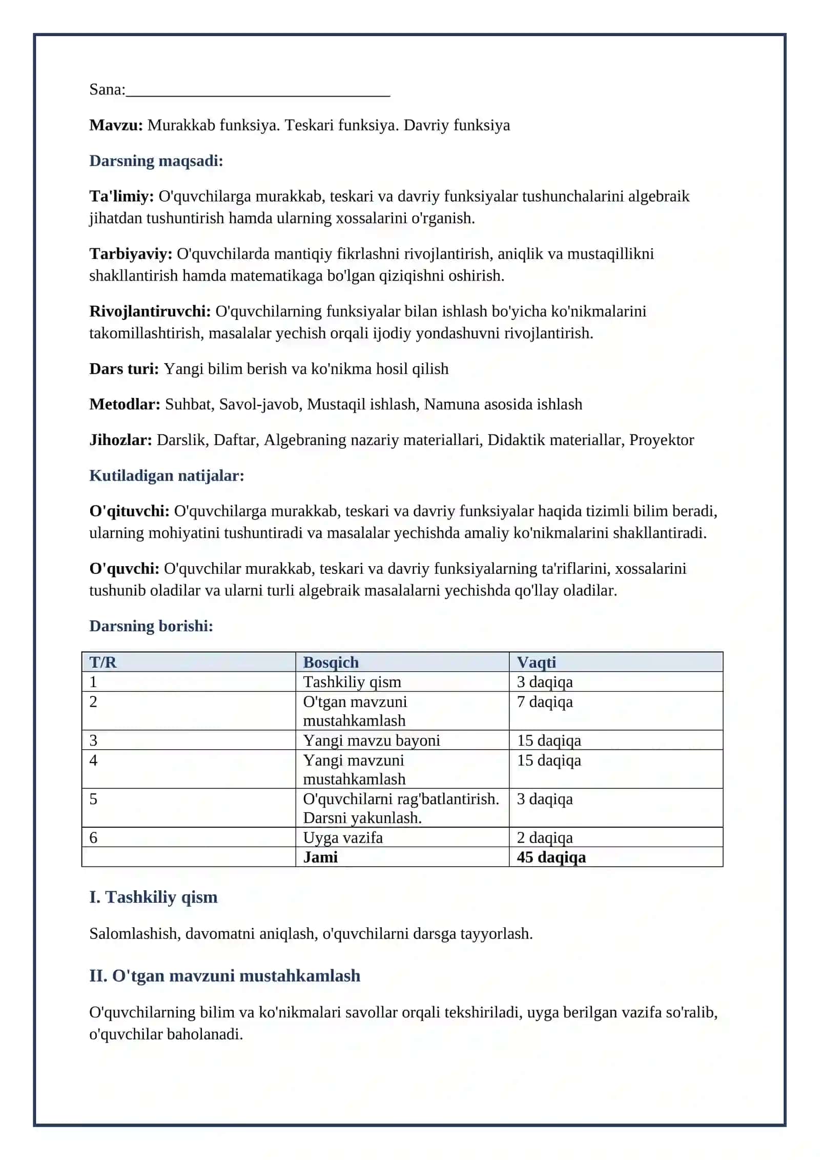 Lesson on Murakkab funksiya.Teskari funksiya.Davriy funksiya 2