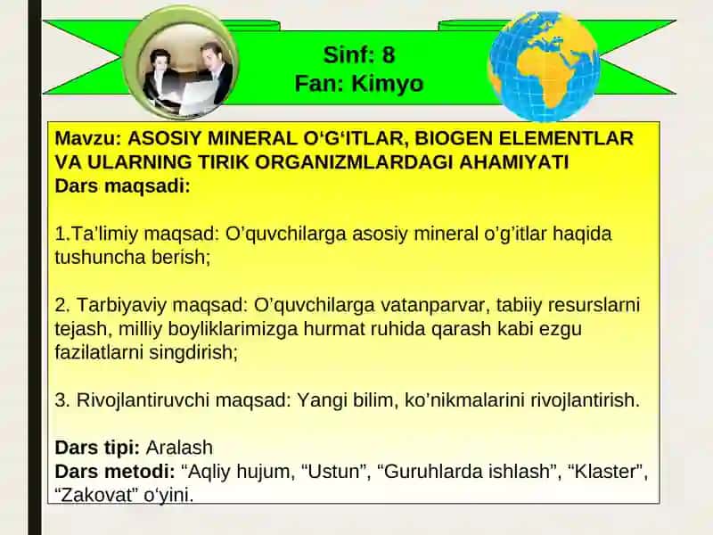 ASOSIY MINERAL O‘G‘ITLAR, BIOGEN ELEMENTLAR VA ULARNING TIRIK ORGANIZMLARDAGI AHAMIYATI 2