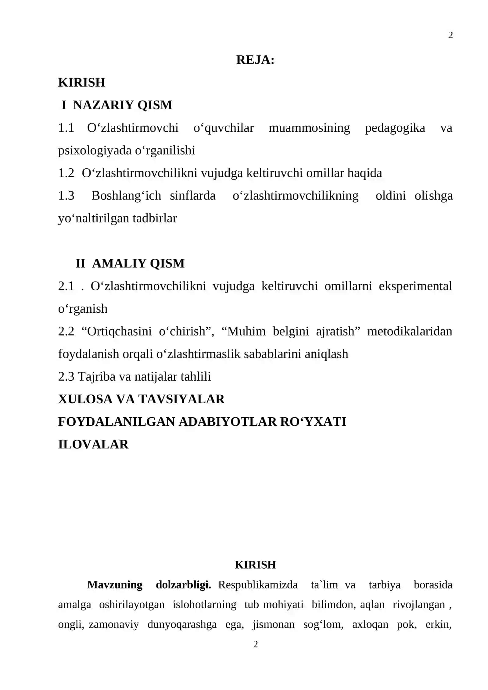 Boshlang‘ich sinflarda o‘zlashtirmovchilikni yuzaga keltiruvchi omillar 2