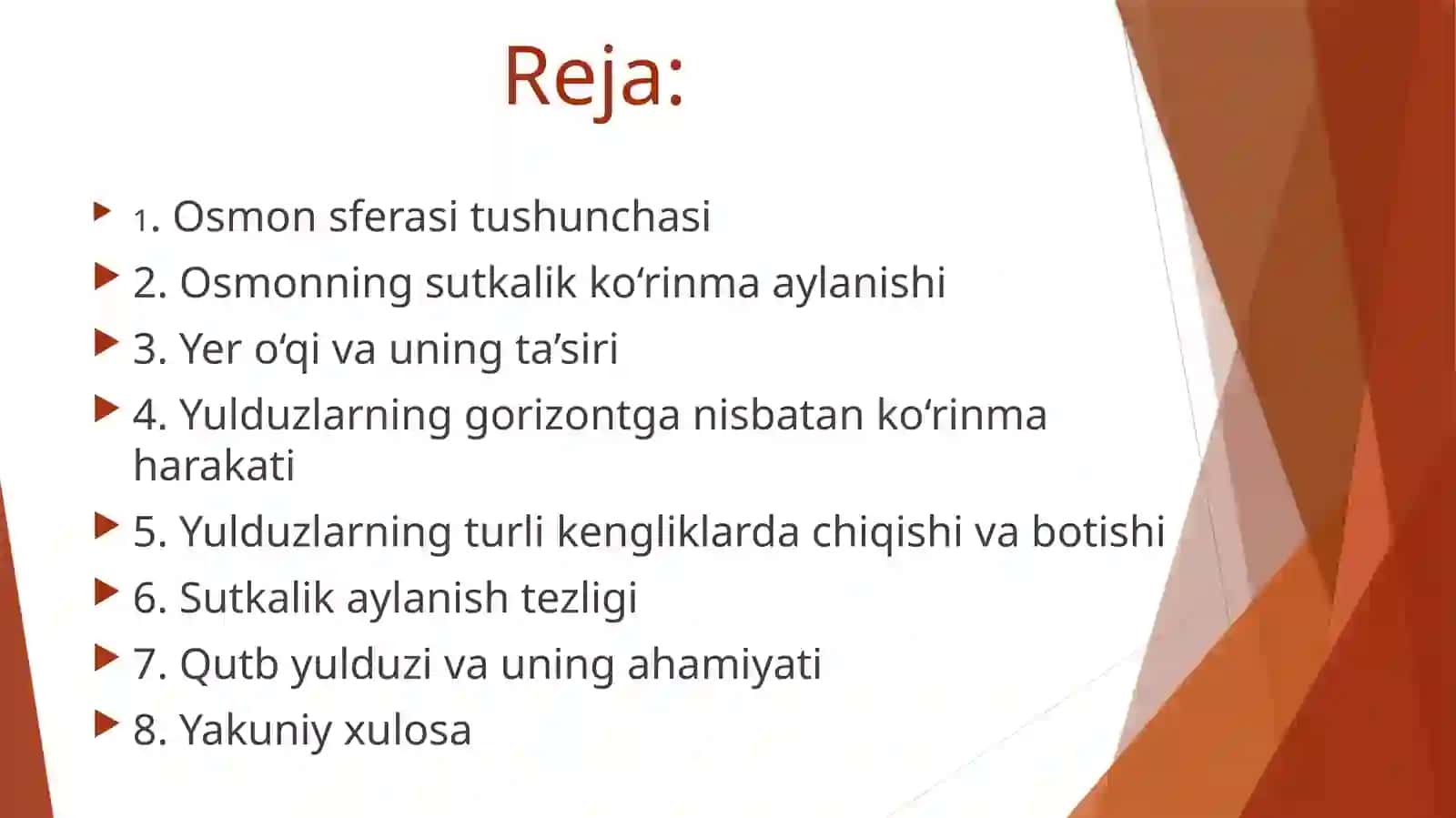 Osmonning sutkalik ko‘rinma aylanishi 2