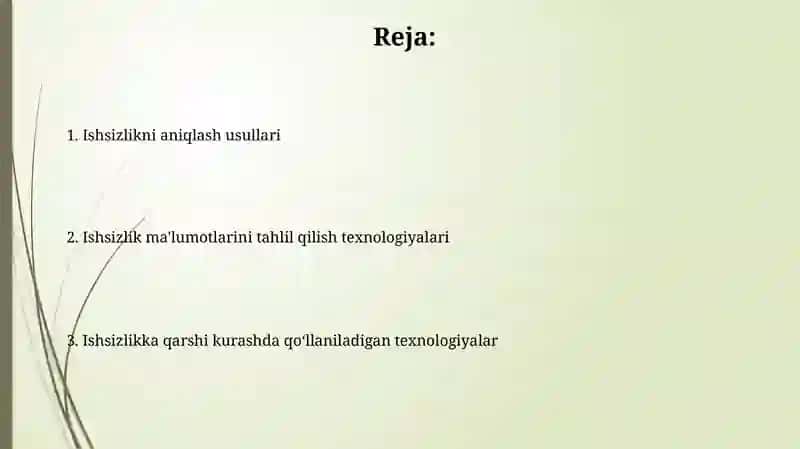 Ishsizlikda usullar va texnologiyalar 2