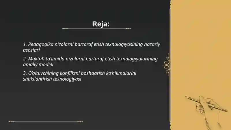 Pedagogika nizolarni bartaraf etish texnologiyasi 2