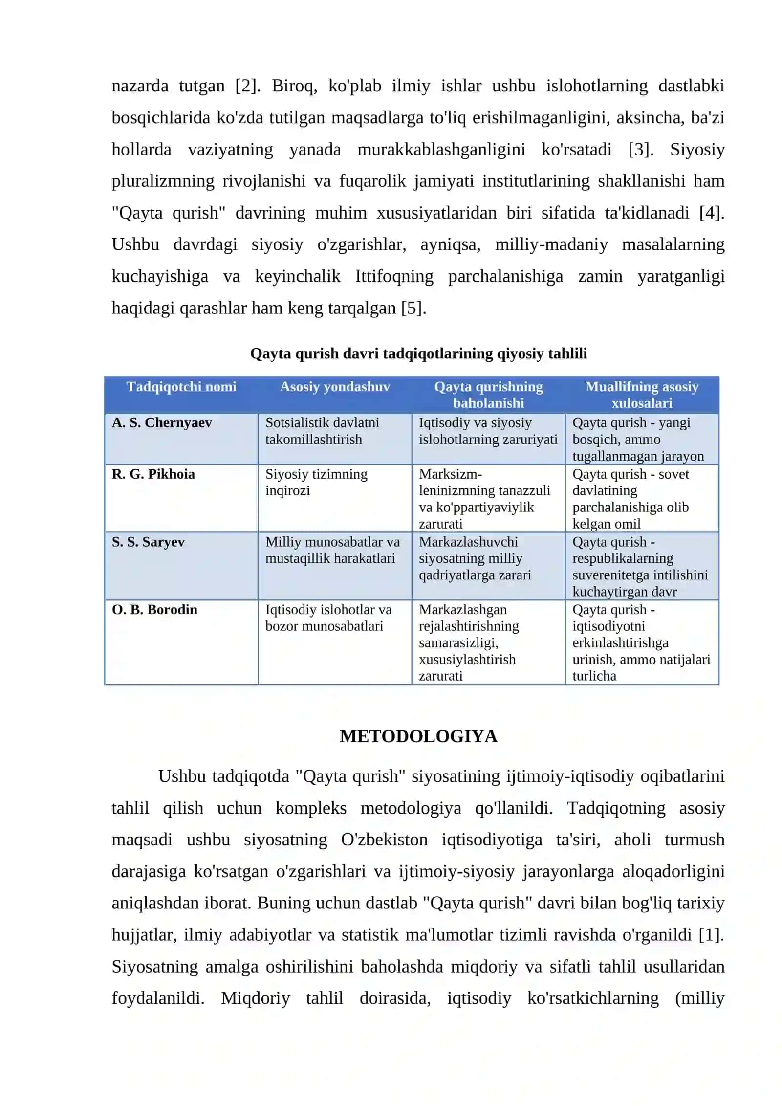 "QAYTA QURISH" SIYOSATI 2