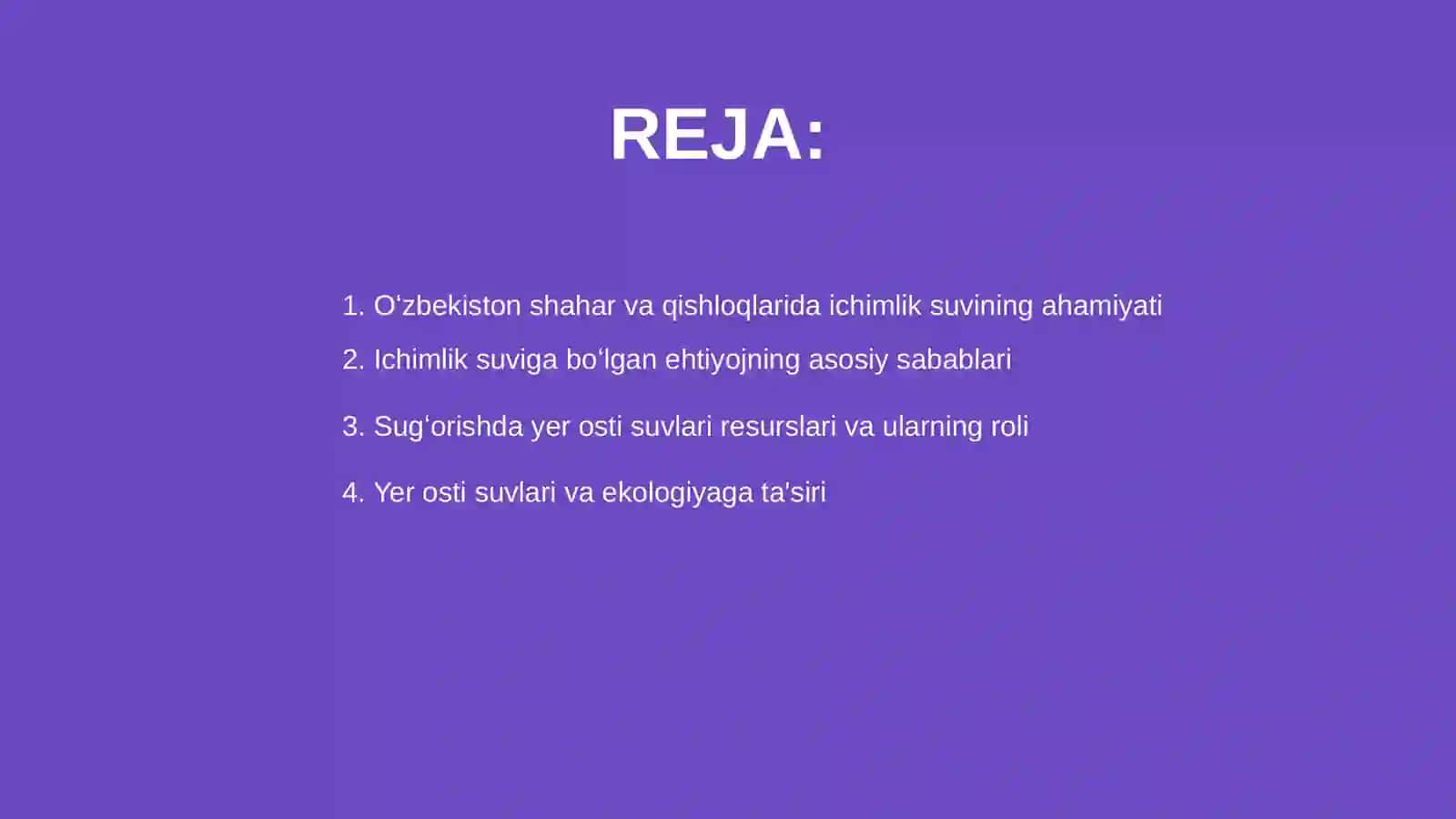 Ichimlik suviga boʻlgan ehtiyoj 2