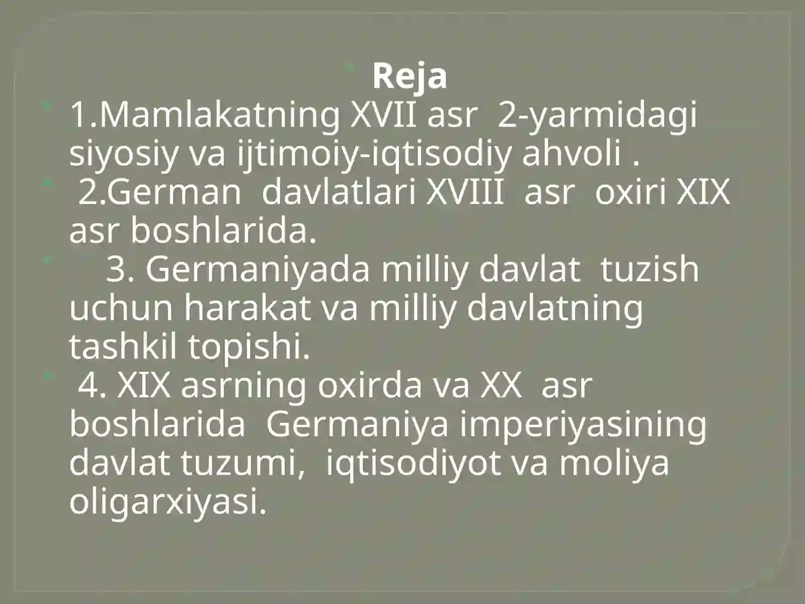 Germaniya XVII asrning ikkinchi yarmi - XX asr boshida 2