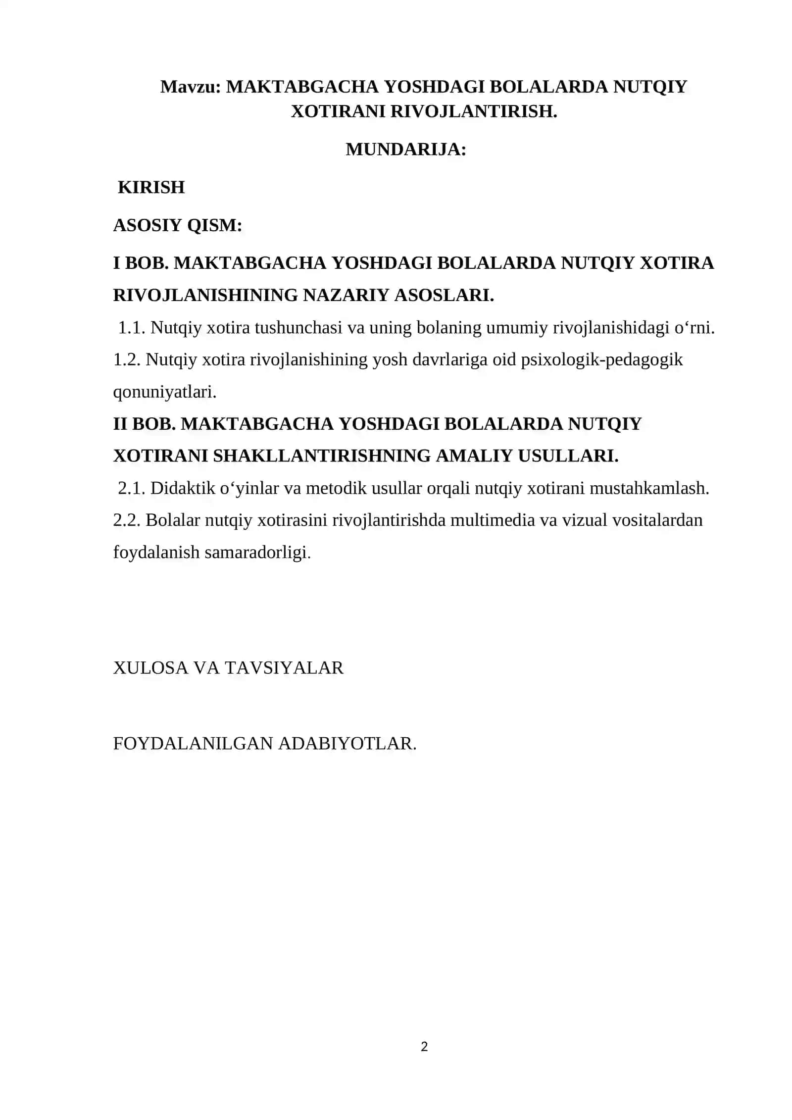 MAKTABGACHA YOSHDAGI BOLALARDA NUTQIY XOTIRANI RIVOJLANTIRISH 2