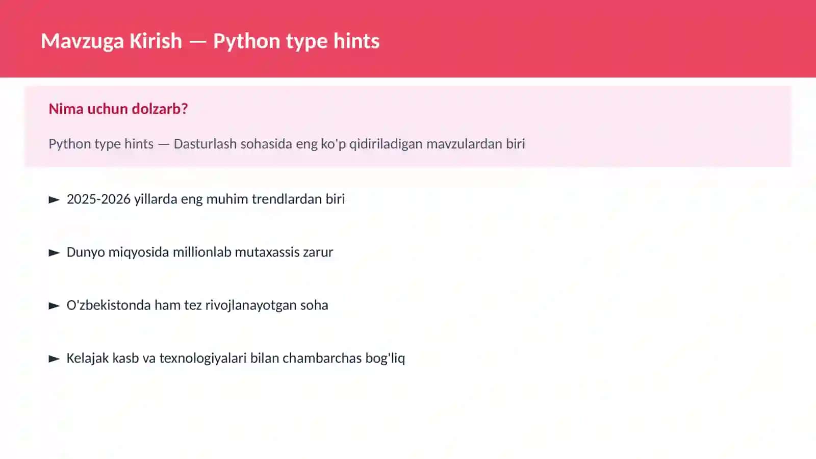 DASTURLASH | PYTHON DASTURLASH 2