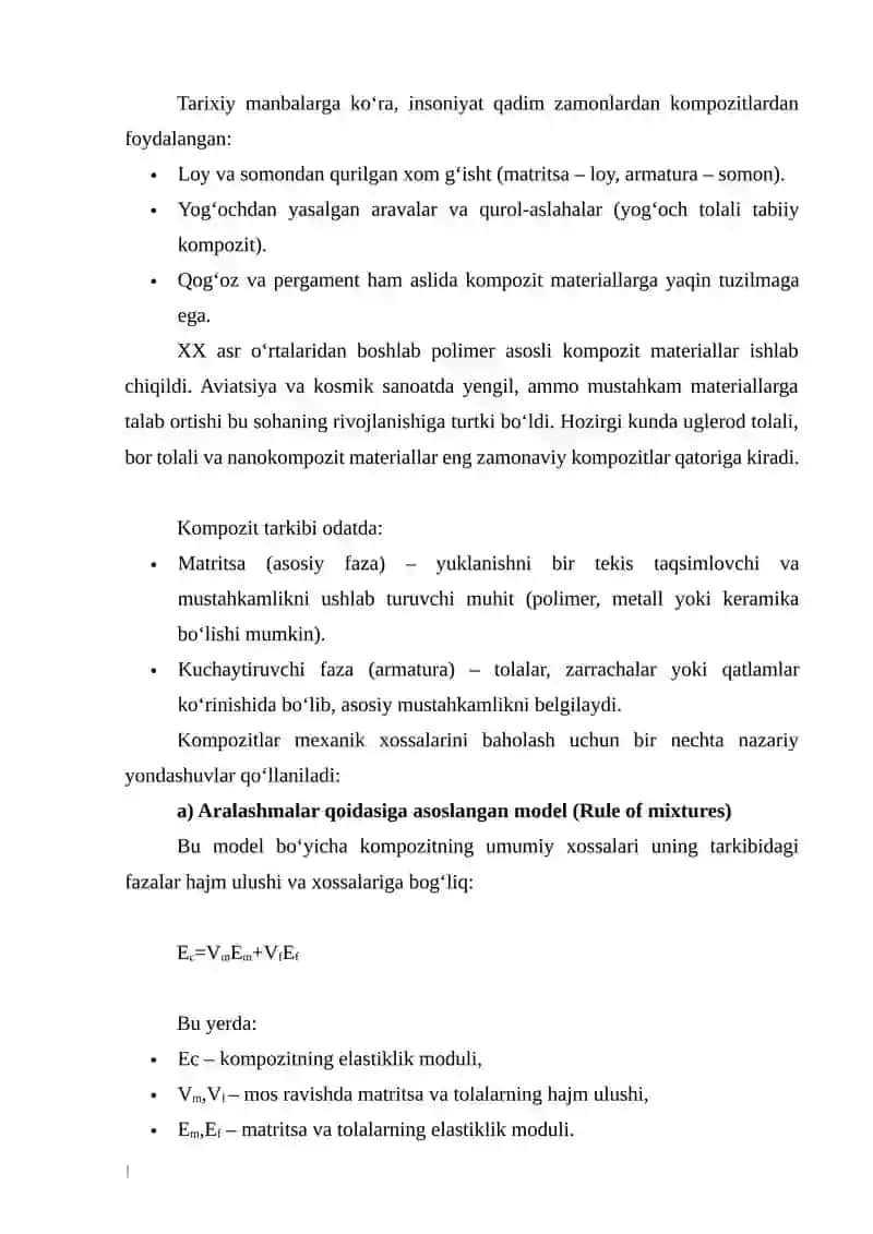 Polimerlar va kompozitlarning ahamiyati 2