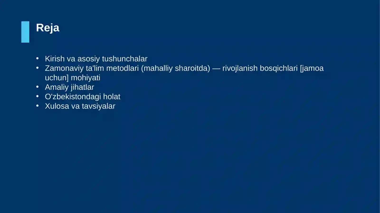 Zamonaviy ta'lim metodlari (mahalliy sharoitda) — rivojlanish bosqichlari [jamoa uchun] 2