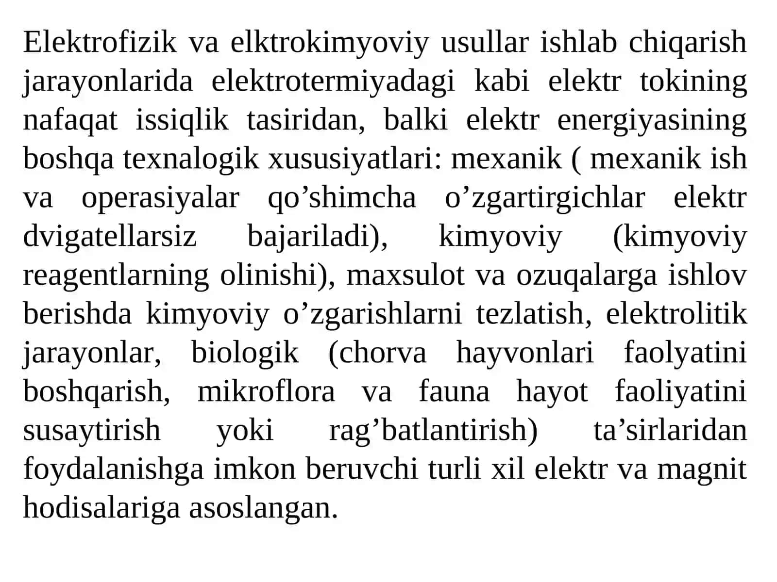 MATERIALLARGA ELEKTROFIZIK VA ELEKTROKIMYOVIY ISHLOV BERISH ASOSLARI 2