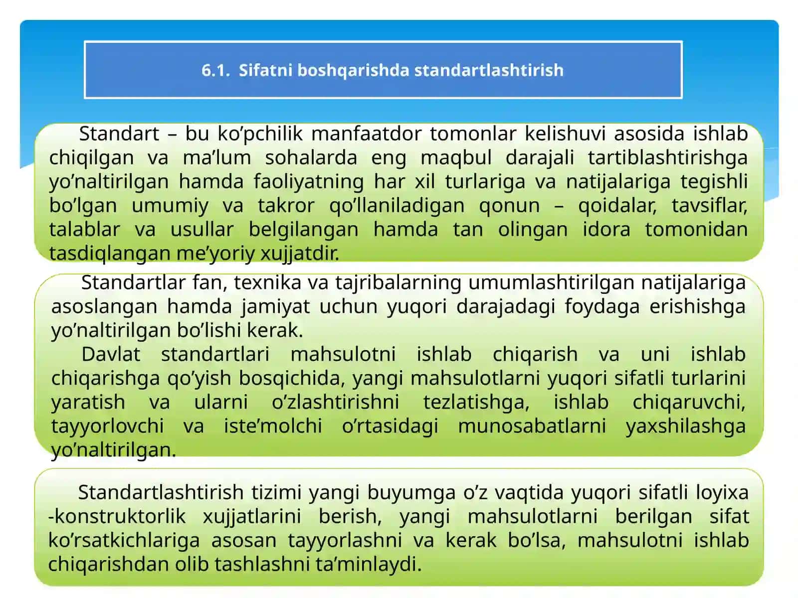 Standartlashtirish va mahsulot sifati 2