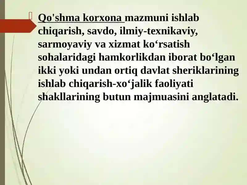 Qo’shmakorxonalar va ularning iqtisodiy roli 2