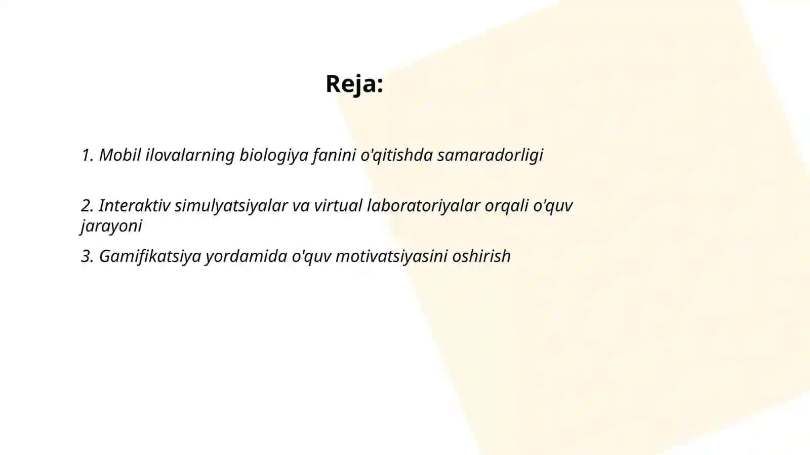 Mobil ilovalar biologiya fanini o'qitishda o'quvchilarning faolligini 2