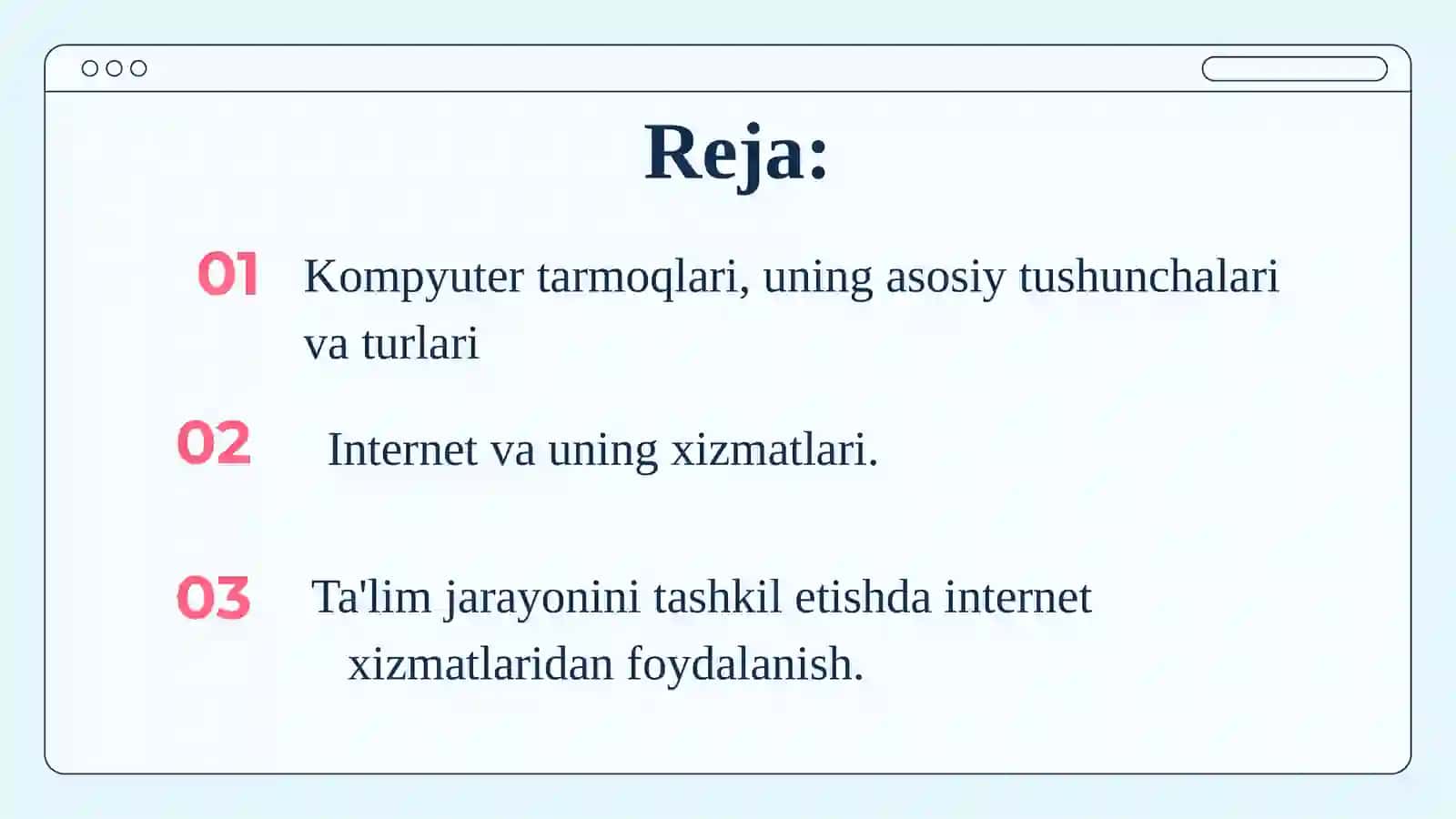 Kompyuter tarmoqlari va internet tarmog‘i 2