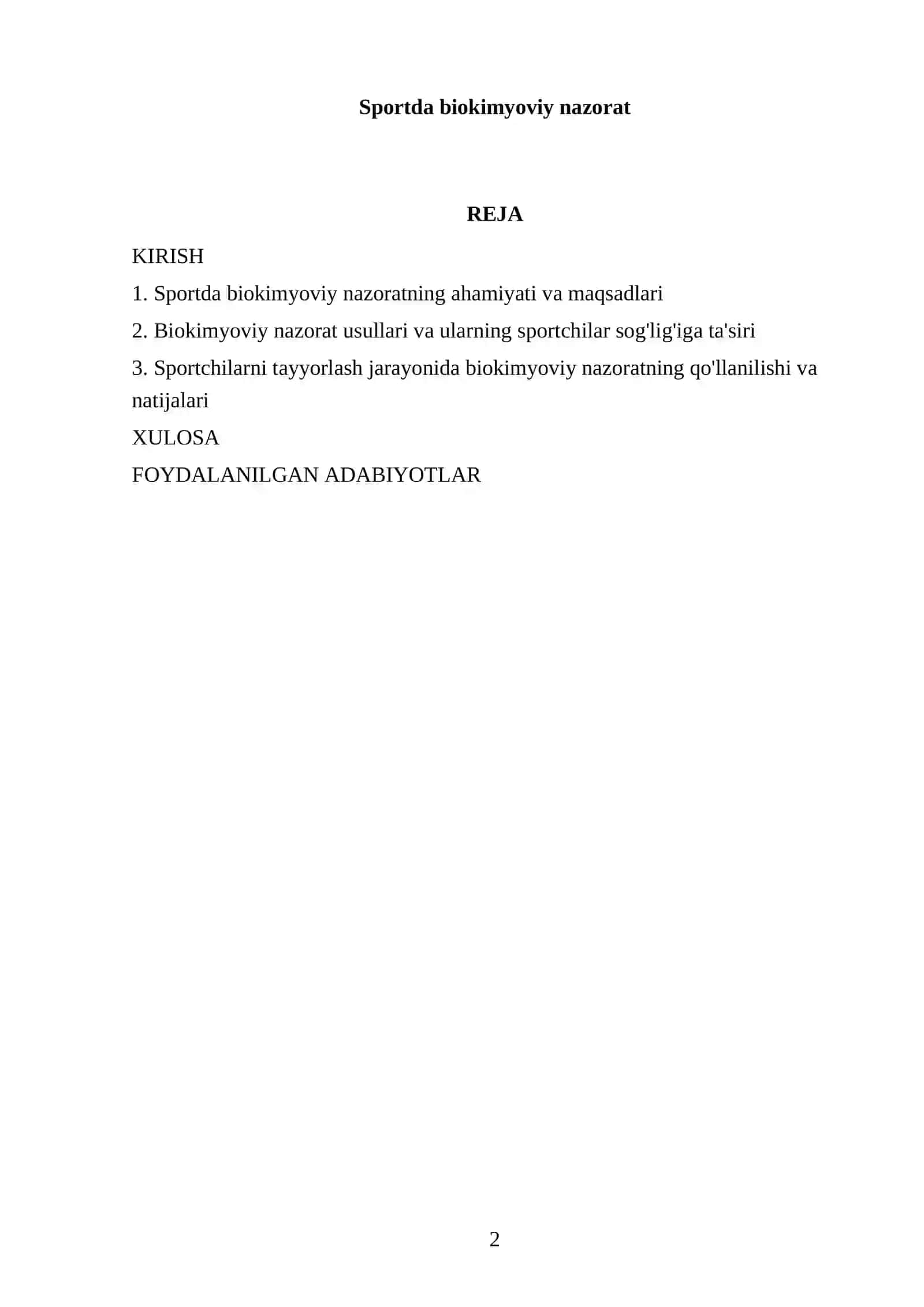Sportda biokimyoviy nazorat 2