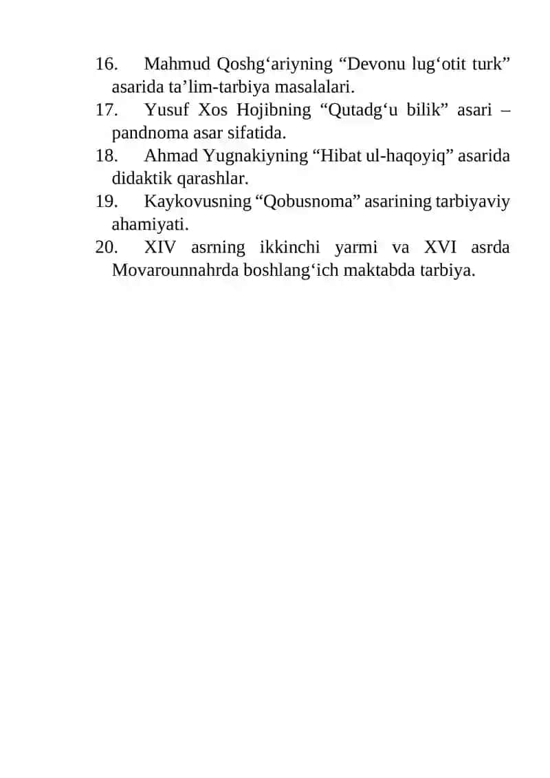 Boshlang‘ich ta’lim pedagogikasi 4- semestr oraliq savollari 2
