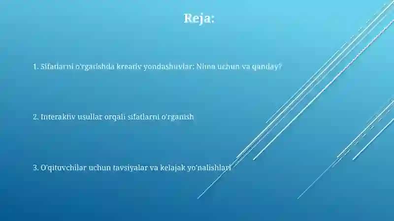 Sifatlarni o'rgatishda kreativ yondashuvlar 2